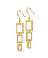 ფოტო #3 პროდუქტის Stainless Steel Polished Yellow plated Squares Dangle Earrings