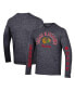 ფოტო #1 პროდუქტის Men's Heather Black Distressed Chicago Blackhawks Multi-Logo Tri-Blend Long Sleeve T-shirt