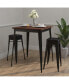 Фото #4 товара Ardennes 31.5 Steel Indoor Contemporary Table With Square Rustic Wood Top