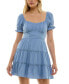 Фото #1 товара Juniors' Emma Puff-Sleeve Fit & Flare Dress