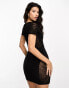 Фото #4 товара Missyempire mesh panel keyhole mini dress in black