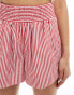 ASOS DESIGN poplin short in red stripe