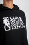 Fit Nba Wordmark Kapüşonlu Kalın Sweatshirt