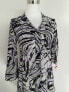 Style & Co Women's Point Collar Button down Printed Blouse Black Multi XS