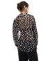 Фото #2 товара ASOS DESIGN long sleeve sheer shirt in spot print