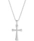 ფოტო #1 პროდუქტის Polished Cross 18" Pendant Necklace in Sterling Silver, Created for Macy's