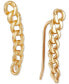 Curb Link Chain Ear Climbers in 10k Gold