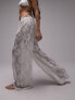 Topshop lace wide leg beach trousers in white M - фото #1