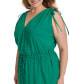 Plus Size V-Neck Sleeveless Tiered Midi Dress