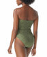 Фото #2 товара Vince Camuto Womens Crochet Bandeau One-Piece Swimsuit Safari Green Size 6