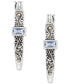 Blue Topaz (1/4 ct. t.w.) & Marcasite (1/10 ct. t.w.) Filigree Small Hoop Earrings in Sterling Silver, 0.9"