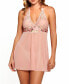 ფოტო #1 პროდუქტის Women's Peony Lace and Satin Babydoll 2pc Lingerie Set