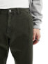 Фото #7 товара Abercrombie & Fitch loose workwear carpenter trousers in dark green