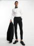 ASOS DESIGN Premium easy iron slim sateen formal shirt with bib and wing collar in white