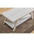 Wood Shelf Coffee Table in White Finish