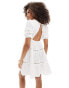 Iisla & Bird tiered mini summer dress in white