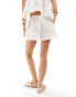 Фото #4 товара ASOS DESIGN poplin lace trim cotton shorts in white