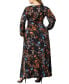 ფოტო #3 პროდუქტის Women's Plus Size Kelsey Long Sleeve Maxi Dress