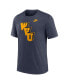 Men's Heather Navy West Virginia Mountaineers Blitz Evergreen Legacy Primary Tri-Blend T-Shirt