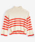 Фото #5 товара Women's Mock Neck Sailor-Stripe Sweater, Created for Macy's