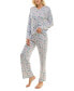 ფოტო #16 პროდუქტის Women's 2-Pc. Whisperluxe Printed Pajamas Set