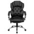 Фото #3 товара High Back Transitional Style Black Leather Executive Swivel Chair With Arms