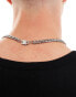 ASOS DESIGN waterproof stainless steel curb chain necklace in silver tone