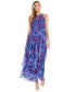 Фото #1 товара Petite Floral-Print Ruffled Maxi Dress