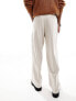 Фото #7 товара ASOS DESIGN smart wide leg textured trousers in stone