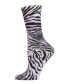 Фото #1 товара Women's Zebra Printed Fashion Crew Socks