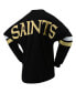 Women's Black New Orleans Saints Spirit Jersey Lace-Up V-Neck Long Sleeve T-shirt