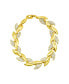 ფოტო #1 პროდუქტის 14K Gold-Plated Crystal Leaf Bracelet