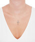 Фото #2 товара Macy's diamond Accent Cross Pendant Necklace in 14k Gold-Plated Sterling Silver, 16" + 2" extender