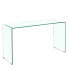 Glass Console Table, Transparent Tempered Glass Console Table With Rounded Edges Desks, Sofa