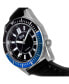 ფოტო #2 პროდუქტის Men Francis Leather Watch - Black/Blue, 42mm