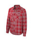 Фото #3 товара Men's x Wrangler Scarlet Ohio State Buckeyes Plaid Western Long Sleeve Snap-Up Shirt