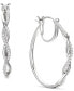 ფოტო #2 პროდუქტის Cubic Zirconia Swirl Medium Hoop Earrings in Sterling Silver or 14k Gold-Plated Sterling Silver