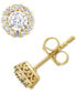 ფოტო #1 პროდუქტის Diamond Halo Stud Earrings (1/4 ct. t.w.) in 10k Gold