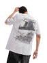 Фото #1 товара COLLUSION Skater fit back polaroid graphic print t-shirt in washed stone