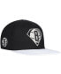 ფოტო #1 პროდუქტის Men's '47 Black, White Brooklyn Nets 75Th Anniversary Carat Captain Snapback Hat