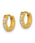 ფოტო #2 პროდუქტის Stainless Steel Yellow plated Crystal Hinged Hoop Earrings