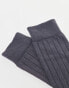 Фото #2 товара ASOS DESIGN capsule collection solo rib sock in charcoal