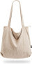 KALIDI Corduroy Bag, Women's Shoulder Bag with Zip, Large Shopper Bag, Tote Bag, Handbag, Shoulder Bags for Work, Office, Travel, Shopping, School and Everyday Use