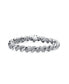 ფოტო #1 პროდუქტის Sterling Silver White Gold Plated Clear Round Cubic Zirconia Wavy Twisted Bracelet