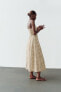 Фото #4 товара Платье миди с цветочной вышивкой ZARA