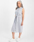 Фото #3 товара Petite Linen Sleeveless Shirt Dress, Created for Macy's