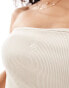 Фото #3 товара 4th & Reckless ribbed bandeau logo detail top in beige