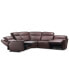 Фото #3 товара Dextan Leather 5-Pc. Sectional with 2 Power Recliners, Created for Macy's