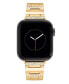 Фото #1 товара Women's Gold-Tone Alloy Grooved Crystal Bracelet Compatible with 42/44/45/Ultra/Ultra 2 Apple Watch