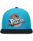 ფოტო #3 პროდუქტის Men's Teal, Black Detroit Pistons Hardwood Classics Team Two-Tone 2.0 Snapback Hat